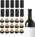 uxcell 400Pcs PVC Heat Shrink Capsules with 40Pcs T-Shaped Cork Wine Stopper Wine Bottle Sealer Wrap Caps with Tear-off Tabs for Wine Glass Bottles, Wine Cellars, Home, 30x60mm, Black