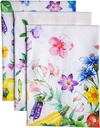 Maison d' Hermine Kitchen Towels Set of 3 100% Cotton 27.50" x 20" Reusable Cloth Tea Dish Towels Absorbent with Hanging Loop for Kitchen, Home, Dining, Cocktail Parties Spring/Summer (Giverny)