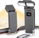 Dott Arts Book Lights for Reading at Night,Rechargeable 1000mAh Reading Lights for Books in Bed Dual-Heads Small Desk Lamps for Home Office with 5 Colors,Timer Function,LED Clip Light for Kids Room