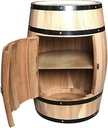 Oak Barrel Wine Cabinet with Locking Door - Decorative Beer Display for Perfect Wine Cellar Decoration - Solid Wood Storage Solution(Size:100L,Color:Wood Color)
