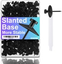 50pcs Black Thumb Tacks - Heavy Duty Double Headed Metal Wall Tacks