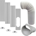Portable AC Window Vent Kit with 5inch Hose 6pcs Window Seal Kit for Portable Air Conditioner, Adjustable Sliding Window Kit Plate for AC Unit AC Window Seal Suitable for 5”/13 CM