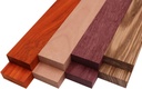 Barrington Hardwoods Imported Exotic Hardwood Variety Pack - Zebrawood, Purpleheart, Padauk, Okoume - 3/4" x 2" (8 Pcs) (3/4" x 2" x 48")