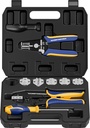 haisstronica 8PCS Crimping Tool Set - Ratchet Wire Crimping Tool for Heat Shrink,Insulated Nylon,Non-Insulated,Ferrule Wire End,Open Barrel Terminals,Solar Connectors