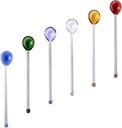 JOEBO 6pcs Iced Tea Spoon Coffee Spoon Glass Ice Cream Spoon Cocktail Stirring Spoons Bar Swizzle Stick