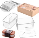 3-Piece Clear Musubi Maker Kit with Luncheon Meat Slicer - Non-Stick Onigiri Press Mold, BPA-Free Sushi Mold for Hawaiian Musubi