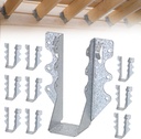 10 PCS 2x6 Steel Joist Hangers, 20 Gauge Galvanized Double Shear Face Mount Joist Hanger Rafter Brackets for Wood, Hurricane Ties for Decks, Floors, Ceilings & Pergolas