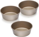 3PCS Air Fryer Mini Pie Pan Tart Tins, Jumbo Muffin Cupcake Pan 4 Inch Hamburger Bun Mold, Non-Stick Air Fryer Egg Baking Pan Individual Mini Cake Cups for Baking