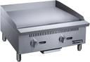 Dukers DCGM24 24 in. W Commercial Countertop Gas Griddle, 2 Burner, NG/LPG (Natural Gas/Liquid Propane) 60,000 BTU 3/4 Plate with Manual Controls