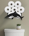 Shark Toilet Paper Holder for Extra 8 Rolls, Ocean Decorative Toilet Paper Storage Wall Mounted, Farmhouse Bathroom Animal Decor Accessories Storage Cabinet