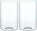 Skelang Clear Lip-less Glass Lamp Shade, Cylindrical Light Cover with Fitter Opening, Replacement for Chandelier, Bathroom Vanity Light, Pendant, Pack of 2