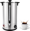 Commercial Coffee Urn, 15L/4Gal Stainless Steel Coffee Maker Brewer Hot Beverage Dispenser with Percolator & Faucet, 1400W Hot Water Urn for Home Party Office, Temperature Control