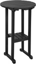 Sundale Outdoor 39 Inches Height Adirondack Bar Table, Patio HDPE Pub Height Round, All Weather High Top Bistro Table for Outside Deck Porch Balcony Poolside, Black
