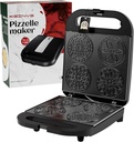 Pizzelle Maker Machine, Mini Non-stick Electric Pizzelle Cookie Baker for Holiday, Party, Treat (Ceramic Coating, 4 * 4")