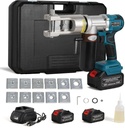 Electric Hydraulic Cable Lug Crimping Tool 8 AWG to 500 MCM Rechargeable Hydraulic Electrical Terminal Cable Lug Wire Crimping Crimper Tool Kits with 11 Dies