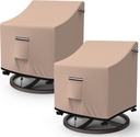 Patio Chair Covers,2 Pack Lawn Outdoor Furniture Chair Covers with Air Vent, 500D Heavy Duty Chair Cover for Lawn Lounge Deep Seat, Patio Dining Chair and High-Back Chair (Khaki, 37"W x 40"D x31"H)