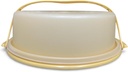 Tupperware 9" Pie Taker with Handle Gold and Sheer Seal Dome