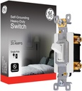GE Heavy-Duty, Single Pole, In-Wall, Light, Fan, One Switch Circuits, Self-grounding Clip, Easy to Install, 20A/120V AC, UL Listed, White, 42160