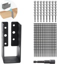 Concealed Joist Hangers, 24 Pcs of 2"x4"Outdoor Concealed-Flange，Q235 Steel Plate Powder-Coated Concealed Joist Steel Bracket for 2"x4" Beam Swing