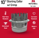 HVAC Ductboard Starting Collar with Crimp, Galvanized Sheet Metal 26-Gauge, Made in USA (10 Inch)