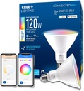 Cree Lighting Connected Max Smart Led Bulb Par38 Outdoor Flood Tunable White + Color Changing, 2.4 Ghz, Works with Alexa and Google Home, No Hub Required, Bluetooth + WiFi, 1Pk