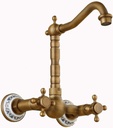 Faucet All Copper Antique Antique Kitchen Faucet Hot and Cold Washing Wall Type Swivel Pool European Bathtub Faucet