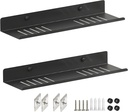 Over The Sink Shelf, Metal Wall Mounted Bathroom Countertop Organizer, Floating Shelf Organizer (2 PCS) (Black, 40CM(15.7'))