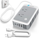 220V to 110V Voltage Converter US to Europe for Curling Iron and Hair Straighteners, Power Converter for European Travel Plug Adapter with 2 USB A & 2 USB C Ports (Type C-Europe)