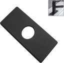 Faucet Hole Cover Deck Plate, 6" Sink Cover Plate for Bathroom Vanity Sink or Kitchen Faucet, 1 or 3 Hole Sink Faucet Cover Plate Stainless Steel Cover Deck Plate Matte Black