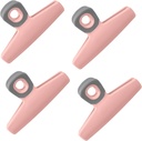 COOK WITH COLOR Food Clips - Wide Heavy Duty Chip Clips, Large Bag Clips for Food Storage with Air Tight Seal Grip, Pack of 4, Pink