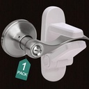Childproof Door Lever Lock(1 Pack) Door Locks Handle for Kids Safety,Preventing Babies From Opening Doors,3M Adhesive and Tool-free Installation,Durable ABS.