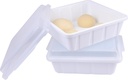 2 Packs Pizza Dough Proofing Box Tray, Home Pizza Dough Containers, Stackable Pizza Storage Container, 1.6 Gal Durable Dough Tray for Pizza, BPA Free, Dishwasher Safe, 12" x 12" x 3.5" (White)