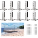 10 Pack Marine Grade 2205 Stainless Steel Glass Railing Sipgot NW 2.67lb Heavy Duty Glass Clamp Brushed Pool Fence Spigot Balustrade Post Railing System for Balcony Garden Deck by LukLoy