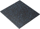Rubber Gym Flooring Interlocking Tiles for Heavy Equipment Gym 20mm Thickness Solid Rubber Exercise Mat 4 PCS/Box (19.6X 19.6 inches, Back & Blue)