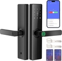 Smart Fingerprint Door Lock, Keyless Entry Front Door Lock Deadbolt with Doorbell, Smart Mortise Lock Built in App Control, IC Card, Keys, Anti-Peep Touchscreen, Perfect for Home/Apartment