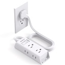 Cruise Essentials - Flat Plug Power Strip, Addtam 5 ft Ultra Flat Extension Cord con 6 uscite Extender, Nessun protettore di sovratensione per nave da crociera, Viaggi, Dorm, Home Office (5ft)