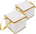 2pcs Insulated Cake Carrier Bag Nonwoven Collapsible Cooler Bag for Takeout Leakproof and Waterproof Coating
