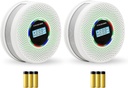 2 Pack Upgraded Combination Smoke and Carbon Monoxide Alarm Detector, Dual Sensor Smoke Alarm&Carbon Monoxide Detector (Includes Battery)