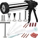 Large Capacity Jerky Gun Kits, Jerky Cannon, Stainless Steel Jerky Maker, Jerky Shooter, Meat Gun, Beef Deer Jerky Making Gun Kit, Gifts for Women Men