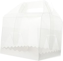 PRETYZOOM 10 Pack Square Cake Boxes Handles Plastic Cake Carrier Easy to Clean Dessert Boxes