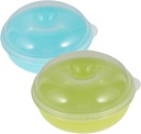 2pcs Doughnut Container Lids Small Food Storage Box for Snacks Bread Keeper for Kitchen Microwaveable Donut Holder Bread Storage Boxes