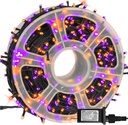 Dazzle Bright 164 FT 500 LED Halloween String Lights, Waterproof Halloween String Lights Black Wire with 8 Modes, Outdoor Halloween Decorations for Indoor Party Yard Wedding Decor, Purple & Orange