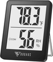 DOQAUS Digital Hygrometer Indoor Thermometer Humidity Meter Room Thermometer with 5s Fast Refresh Accurate Temperature Humidity Monitor for Home, Bedroom, Baby Room, Office, Greenhouse, Cellar (Black)