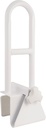 Vaunn Medical Adjustable Bathtub Safety Rail Shower Grab Bar Handle, Stainless Steel, White