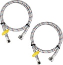31 Inch Faucet Water Supply Pipe Leak-Proof Sink Connection Hose 2-Pack Suitable For Bathroom and Kitchen Faucets