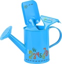 Sungmor Small Watering Can Set Cute Little Gardener Kit | Package Includes 3PC Blue Number Watering Can & Trowel & Rake Gardening Hand Tools | Perfect for Garden,Yard or Beach