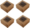 4 Cavities Paper Cupcake Boxes Inserts Bulk Large Boxes for Cupcake Container Bakery Wedding