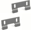 5 PCS Gray Plastic Shower Door Bottom Hook Guide with Spacer,2" Hole Center Spacing,M 6191 Panel Guide Clip