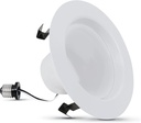 Feit Electric 4 inch LED Recessed Lighting Retrofit Downlight - Pre-Mounted Trim - Standard Base Adapter - 3000K Bright White - Dimmable- 75W Equivalent - High Output - 1 Pack - LEDR4HO/930CA