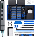 Mini Electric Screwdriver Set 140-IN-1: UnaMela Small Electric Screwdriver Cordless - 120 Precision Bits, 5 Torque Settings, LED Light, Magnetic Power Screwdriver Repair Tool Kit for PC RC Electronics